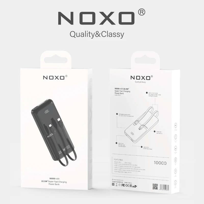 پاوربانک نوکسو مدل PN-1 ظرفیت 10 هزار میلی آمپر ساعت
